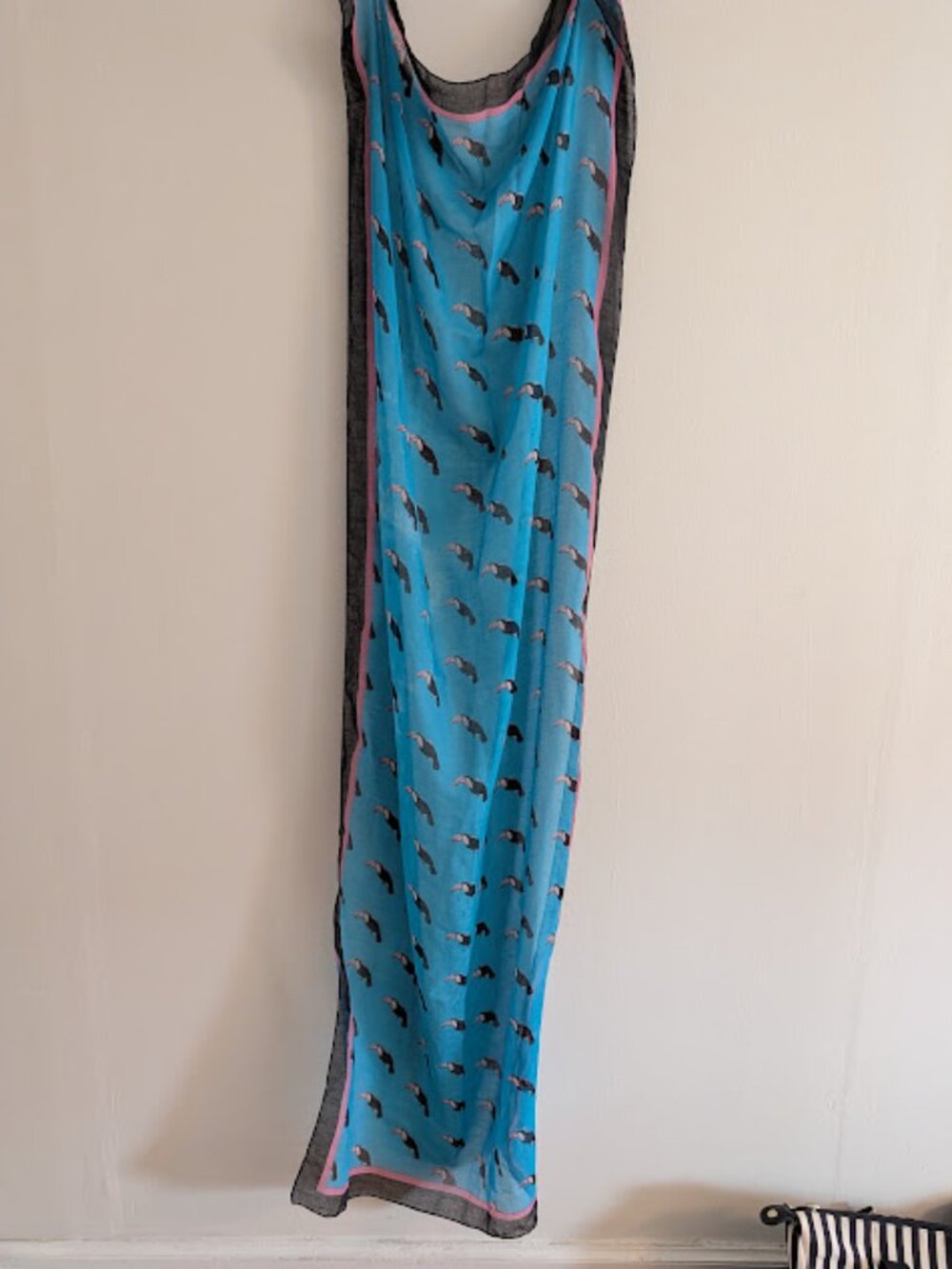 George Turquoise Toucan Thin Scarf